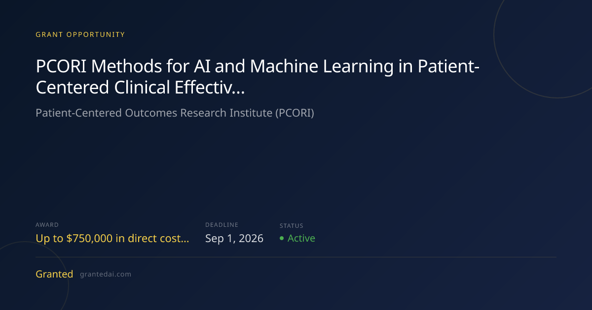 PCORI Methods for AI and Machine Learning in Patient-Centered Clinical ...