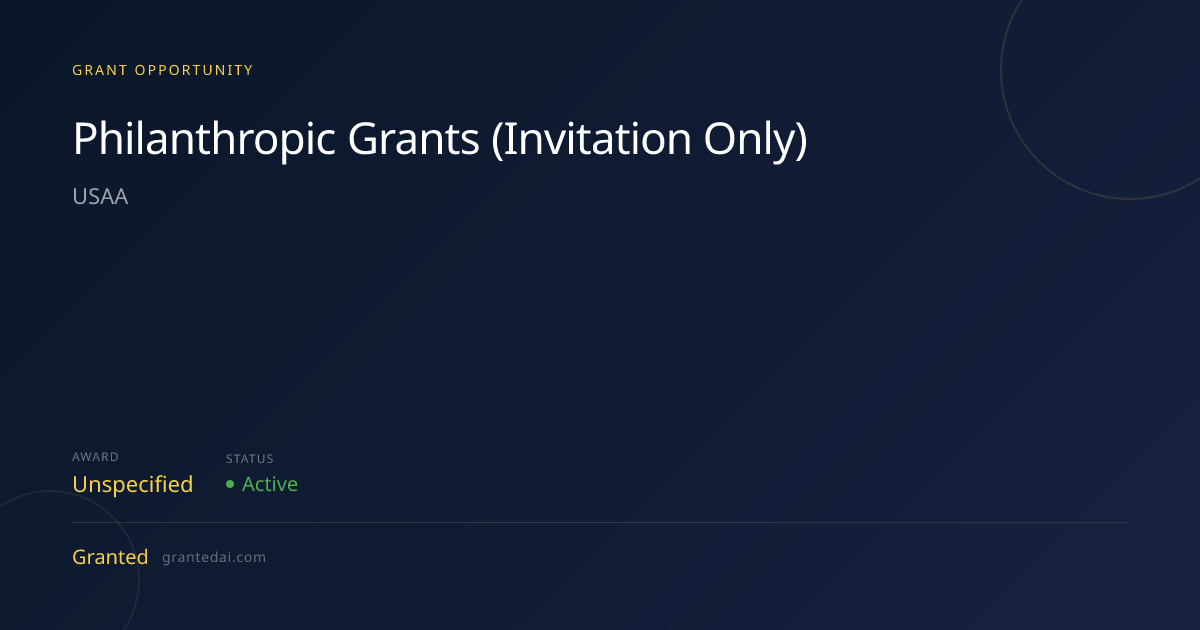 Philanthropic Grants (Invitation Only) (2026) | Granted AI