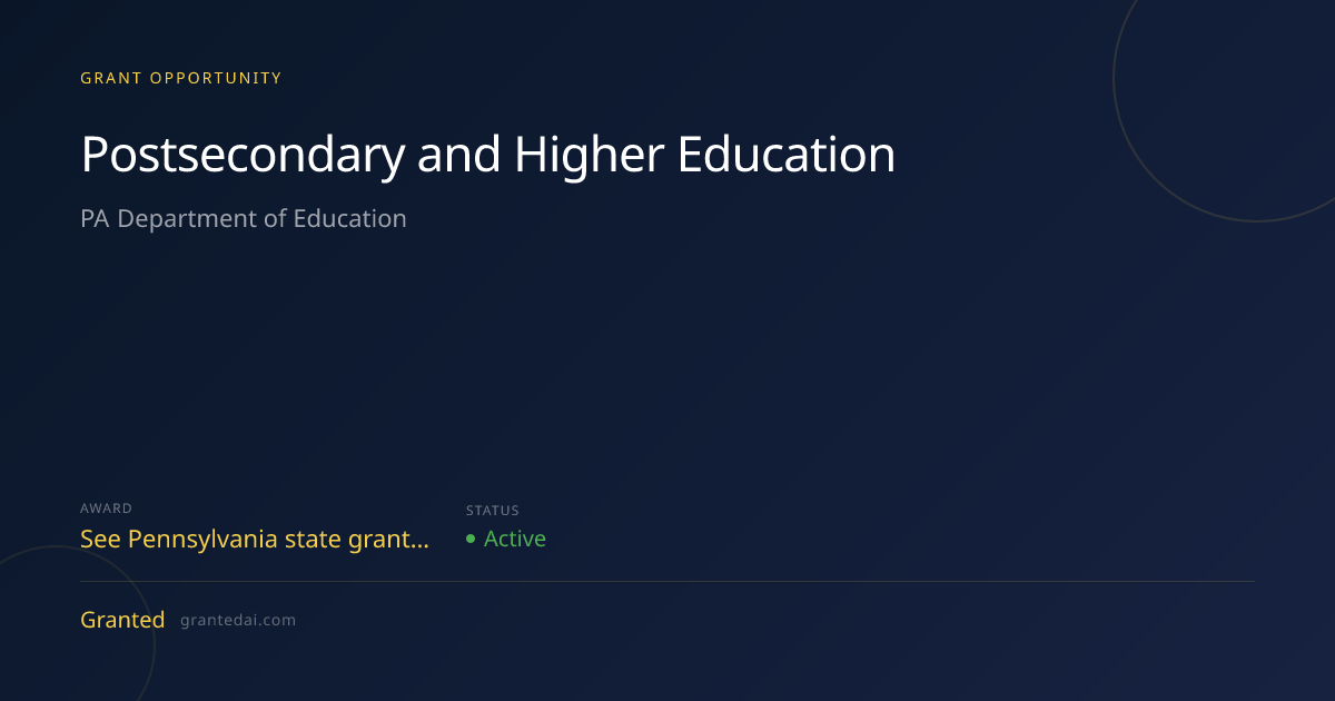 Postsecondary and Higher Education (2026) | Granted AI