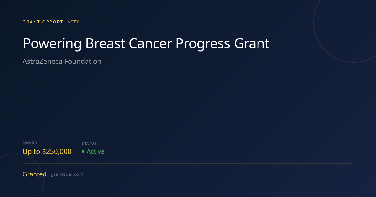 Powering Breast Cancer Progress Grant (2026) | Granted AI