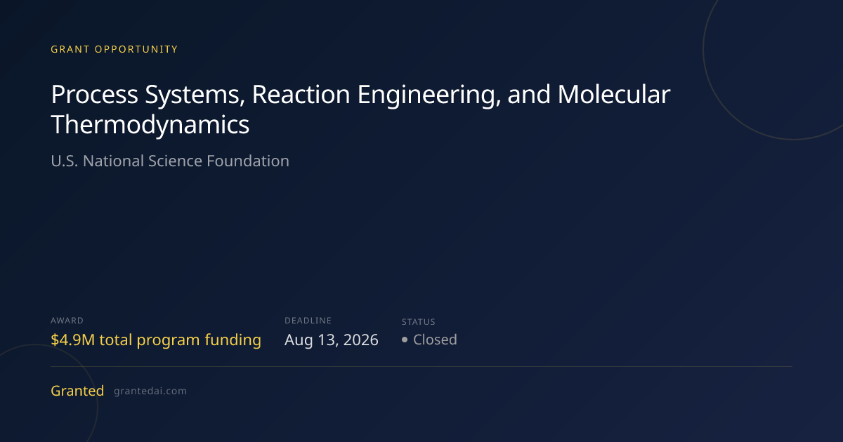 Process Systems, Reaction Engineering, and Molecular Thermodynamics ...