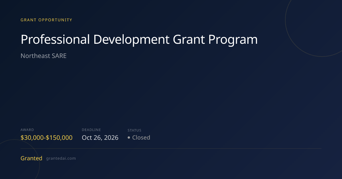 Professional Development Grant Program (2026) | Granted AI