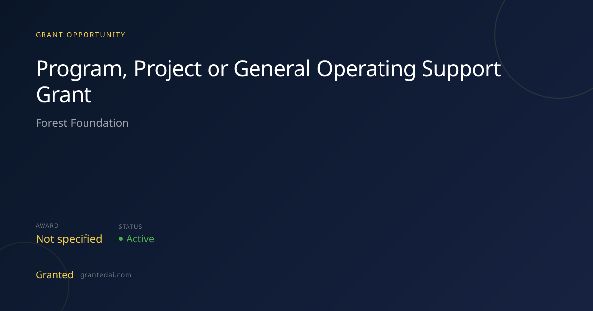 Program, Project or General Operating Support Grant (2026) | Granted AI