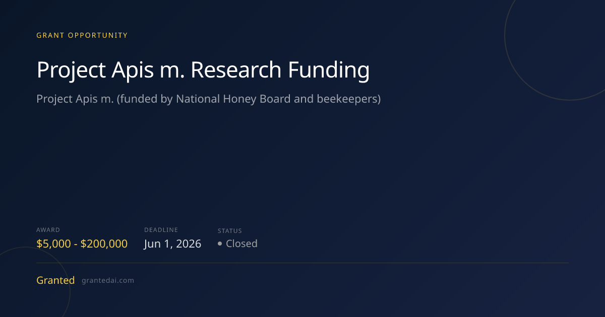 $200K for Universities: Project Apis m. Research Funding | Granted AI