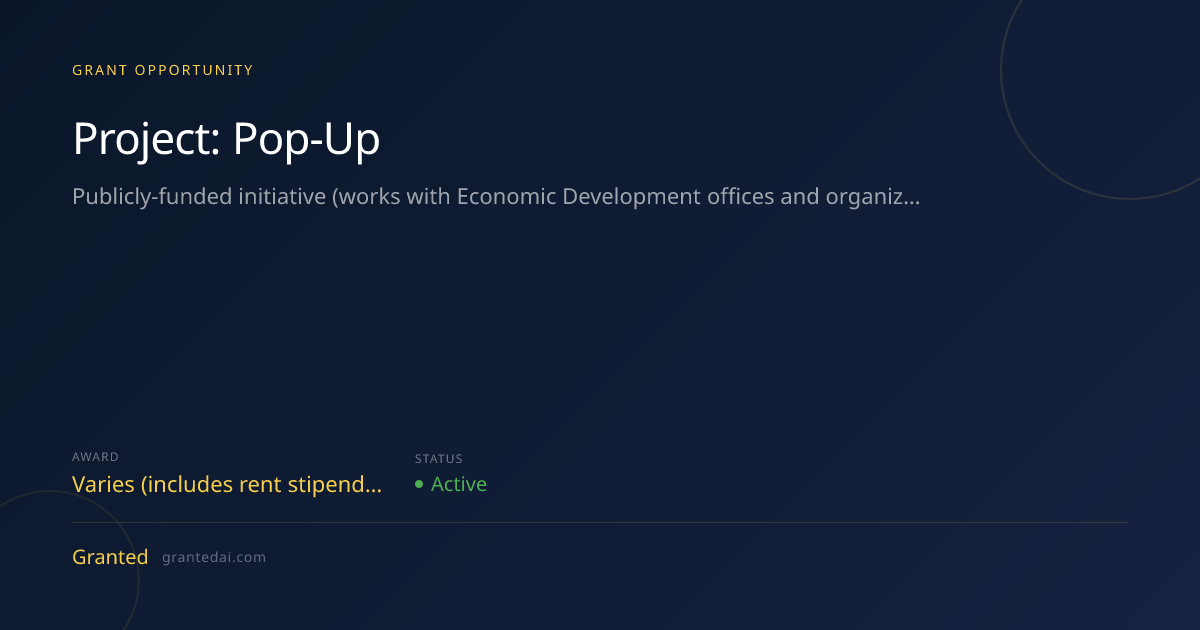 Project: Pop-Up (2026) | Granted AI