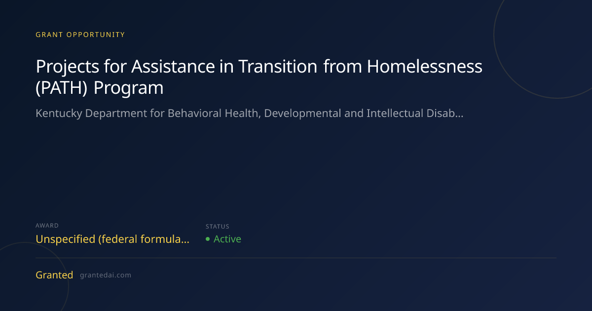 Projects for Assistance in Transition from Homelessness (PATH) Program ...