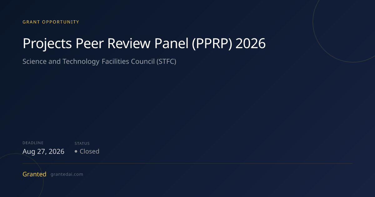 Projects Peer Review Panel (PPRP) 2026 (2026) | Granted AI
