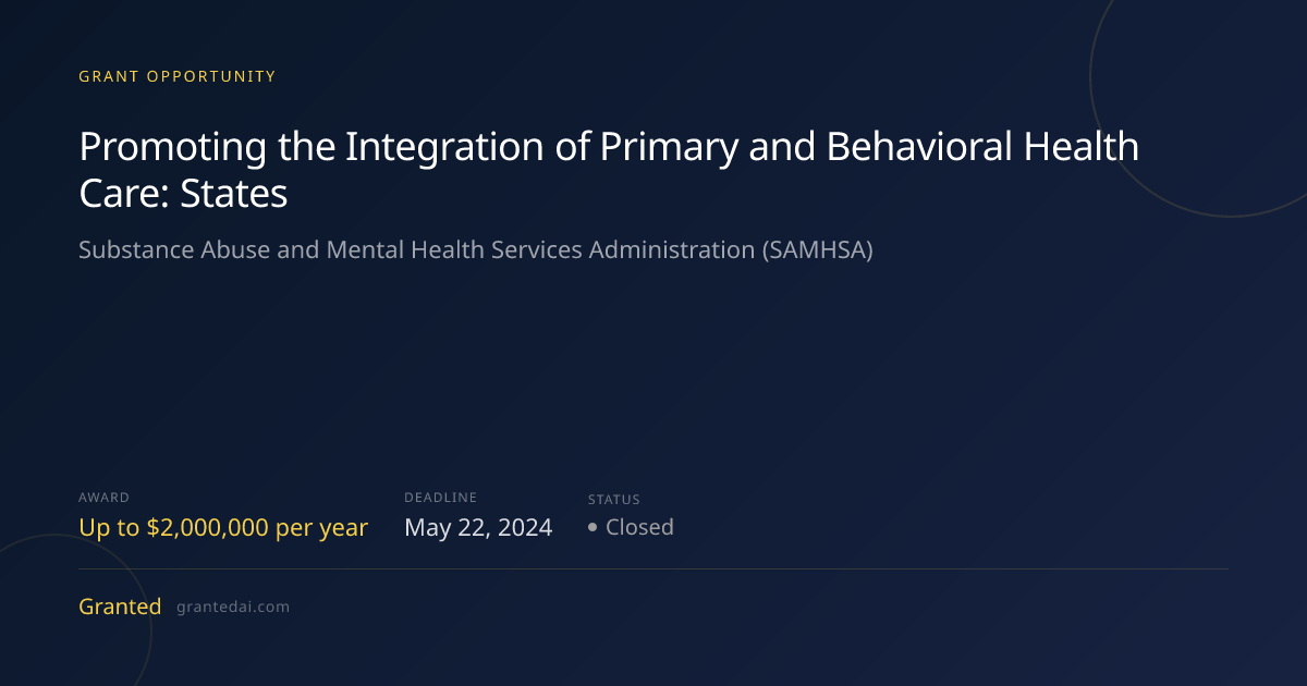 Promoting the Integration of Primary and Behavioral Health Care: States ...