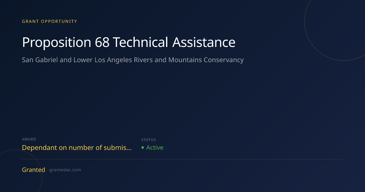 Proposition 68 Technical Assistance (2026) | Granted AI