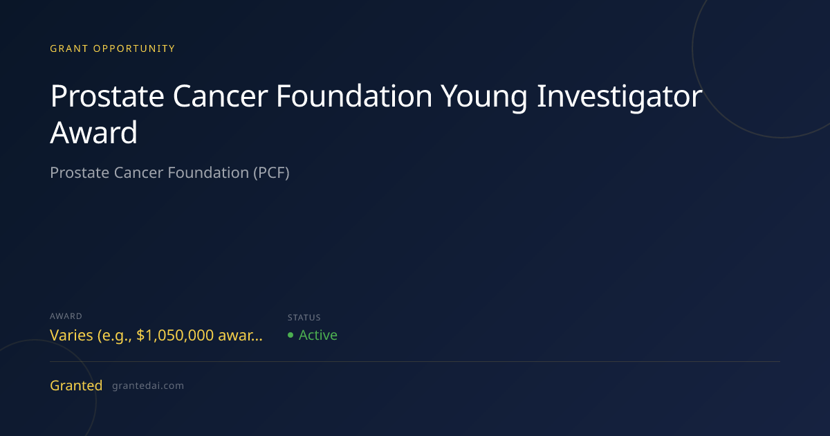 Prostate Cancer Foundation Young Investigator Award (2026) | Granted AI