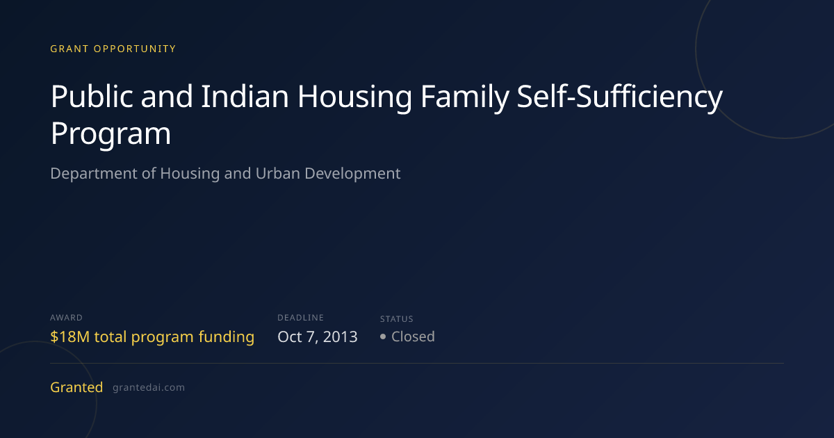 Public and Indian Housing Family Self-Sufficiency Program (2013 ...