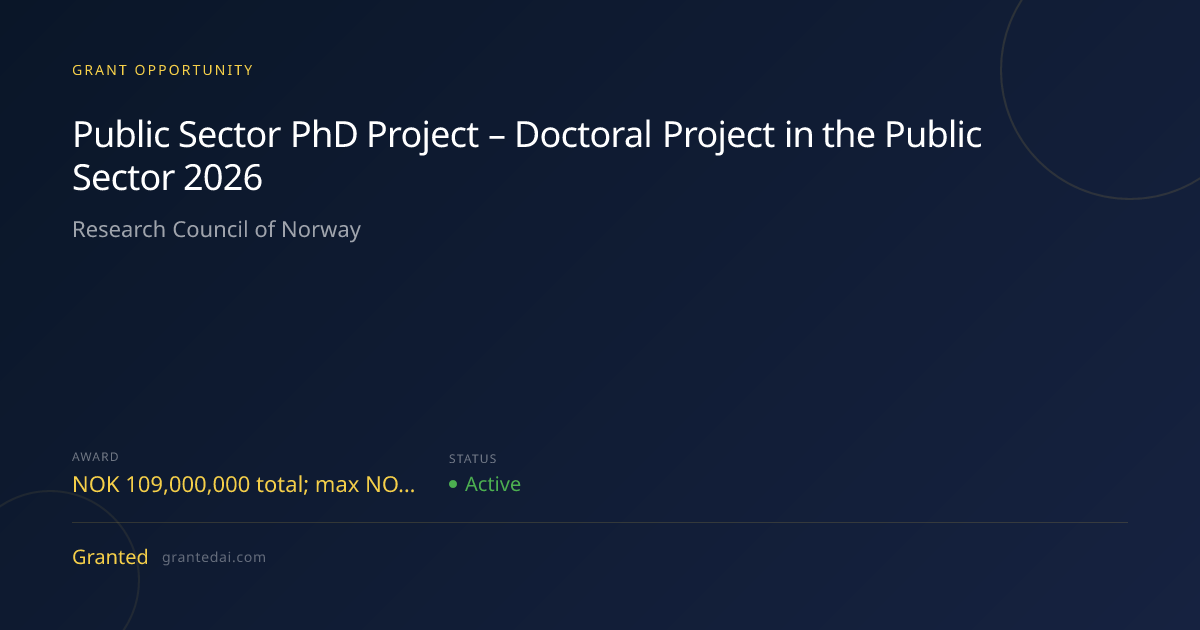 Public Sector PhD Project – Doctoral Project in the Public Sector 2026 ...