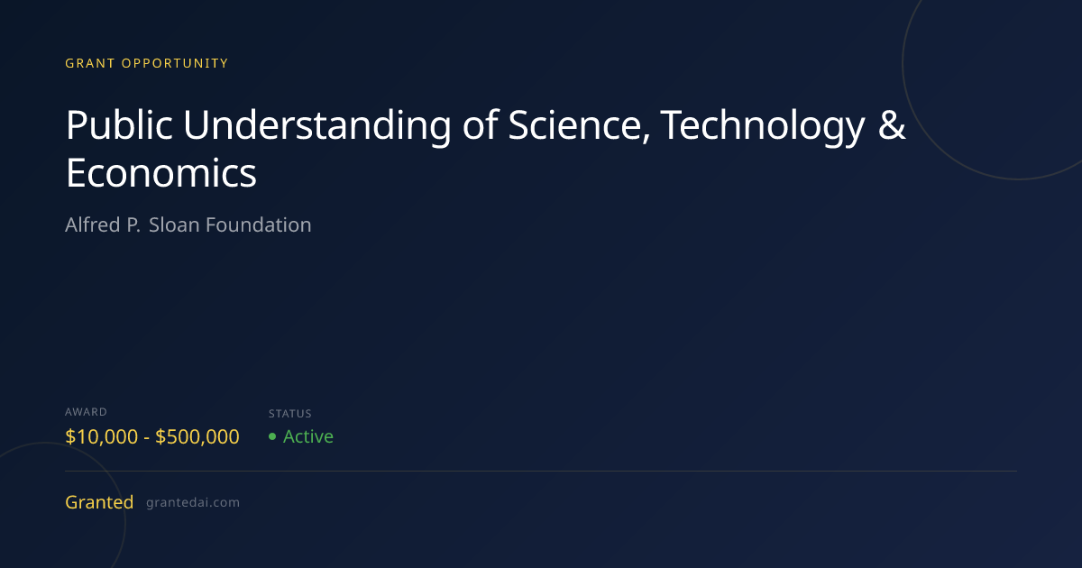 Public Understanding of Science, Technology & Economics (2026) | Granted AI