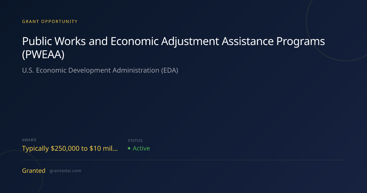 Public Works and Economic Adjustment Assistance Programs (PWEAA) (2026 ...