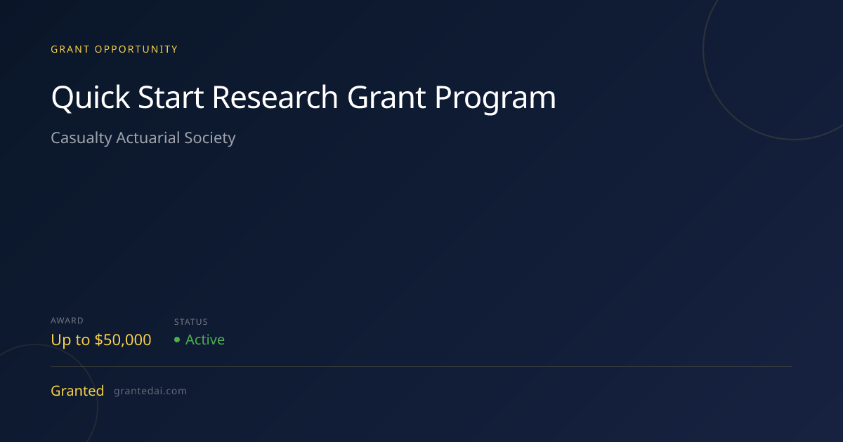 Quick Start Research Grant Program (2026) | Granted AI