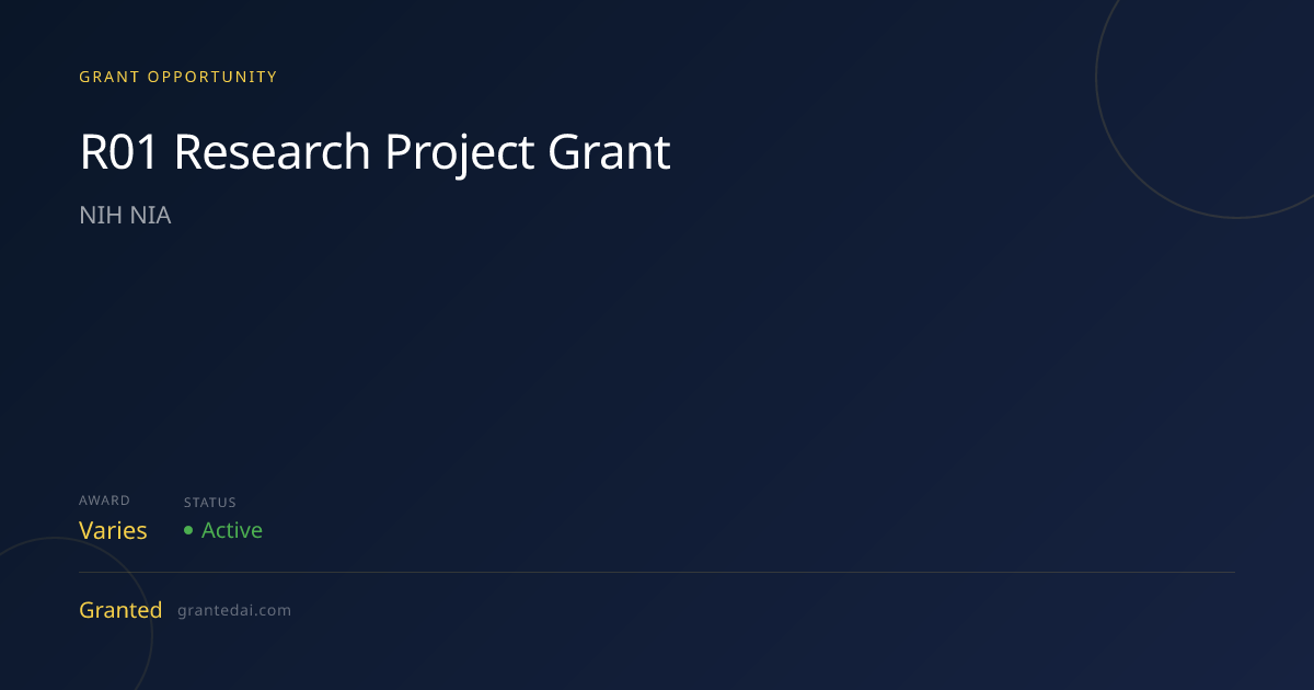 R01 Research Project Grant (2026) | Granted AI