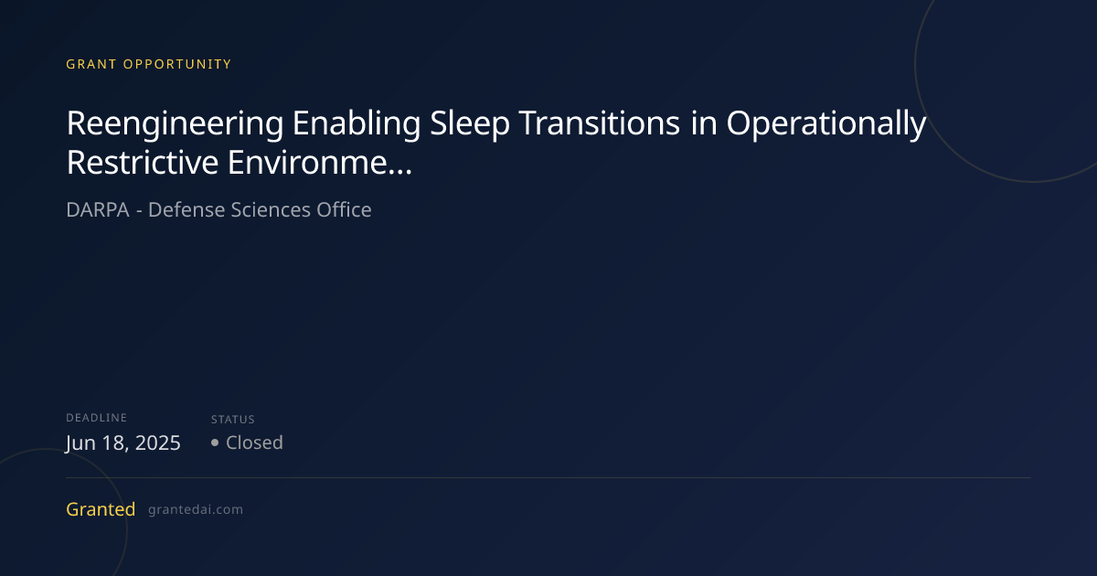 Reengineering Enabling Sleep Transitions in Operationally Restrictive ...