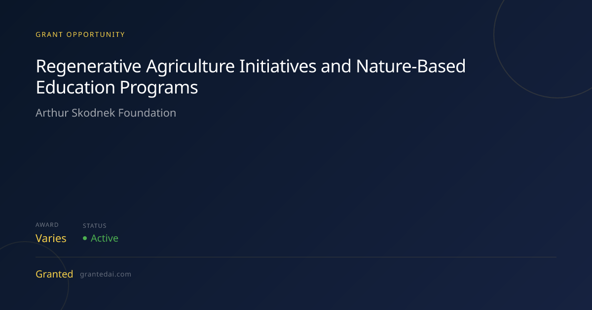 Regenerative Agriculture Initiatives and Nature-Based Education ...