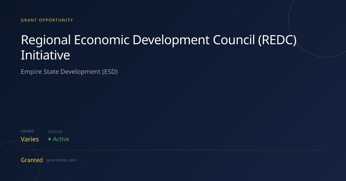Regional Economic Development Council (REDC) Initiative (2026) | Granted AI