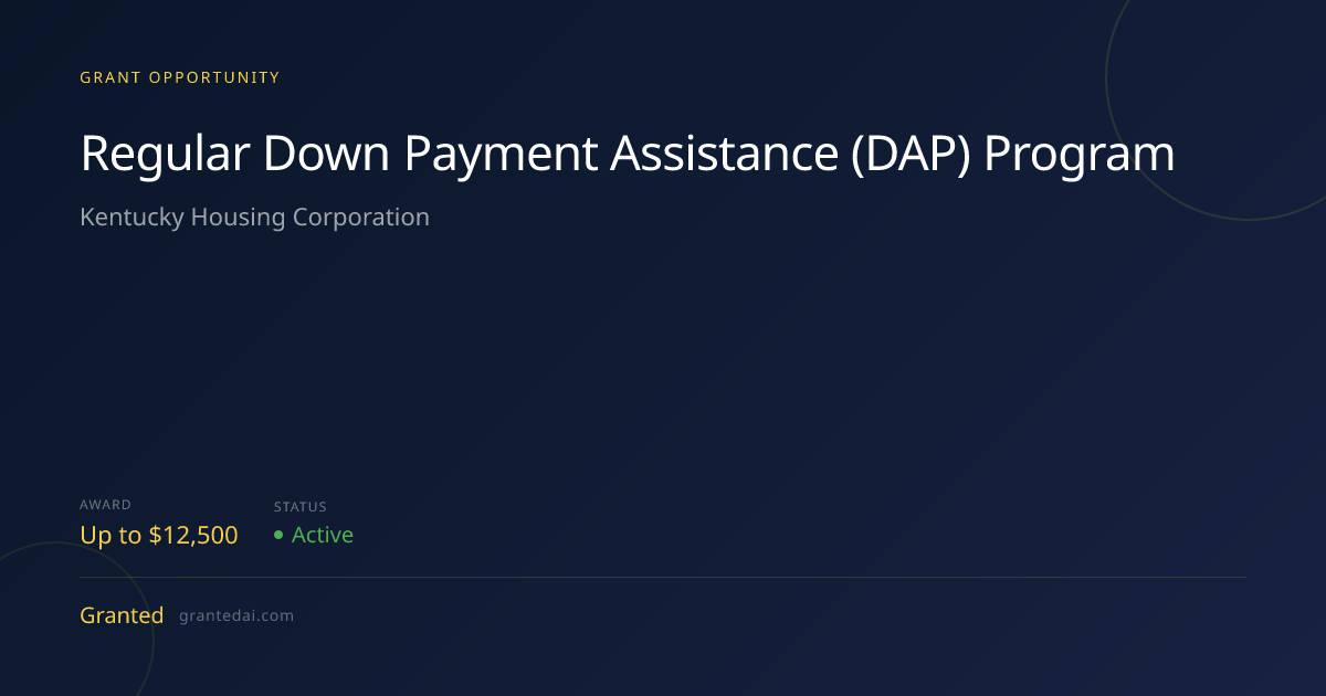 Regular Down Payment Assistance (DAP) Program (2026) | Granted AI