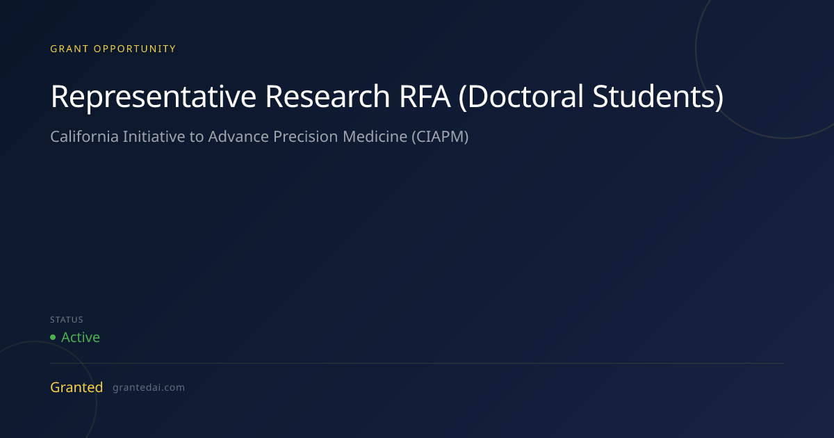 Representative Research RFA (Doctoral Students) (2026) | Granted AI