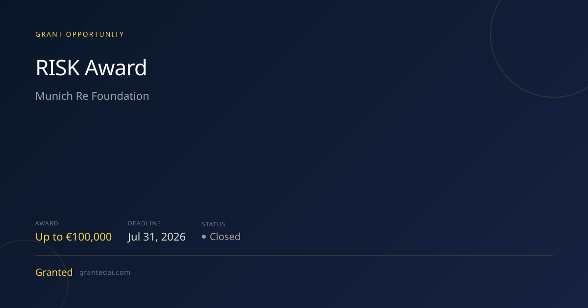 RISK Award (2026) | Granted AI