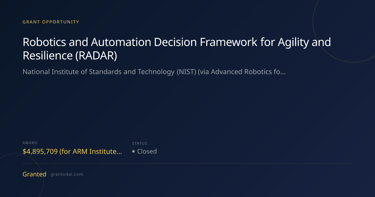 Robotics and Automation Decision Framework for Agility and Resilience ...