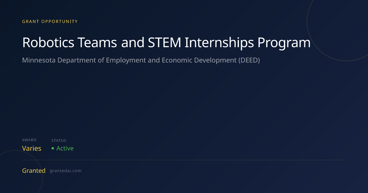 Robotics Teams and STEM Internships Program (2026) | Granted AI