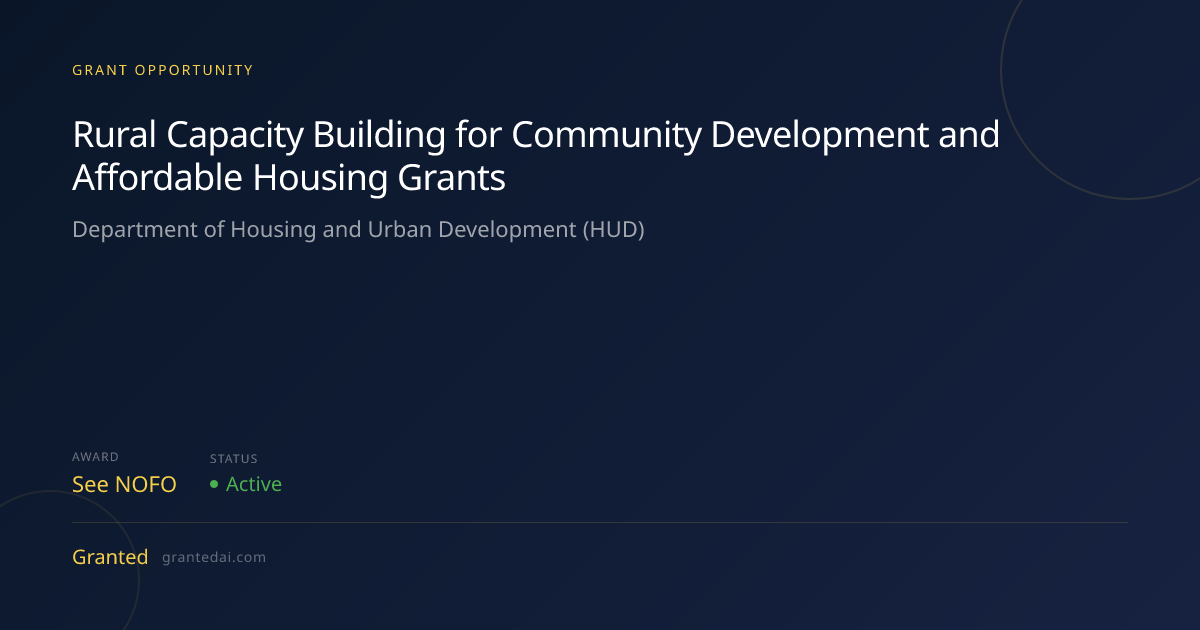 Rural Capacity Building for Community Development and Affordable ...