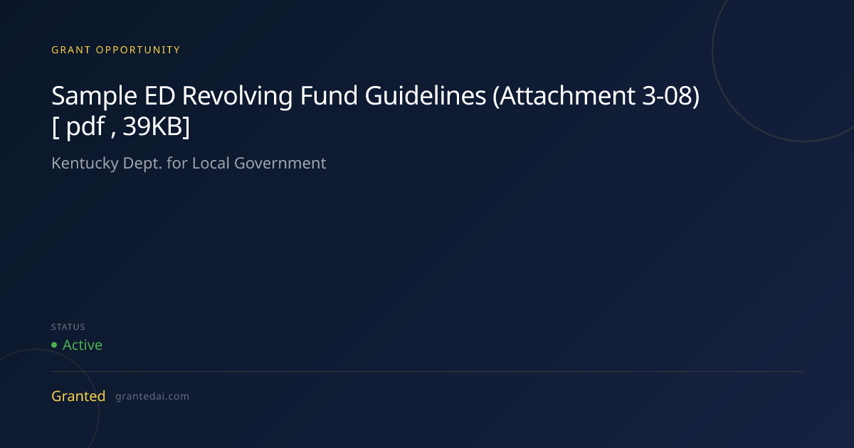 Sample ED Revolving Fund Guidelines (Attachment 3-08) [ pdf , 39KB ...