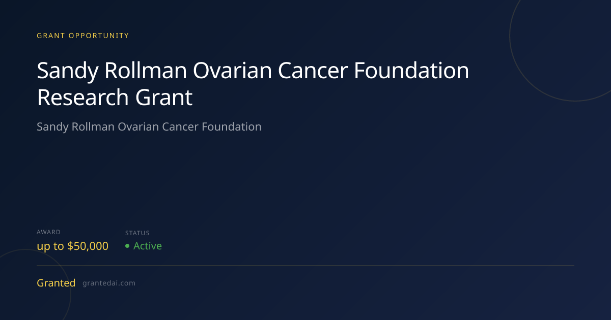 Sandy Rollman Ovarian Cancer Foundation Research Grant (2026) | Granted AI