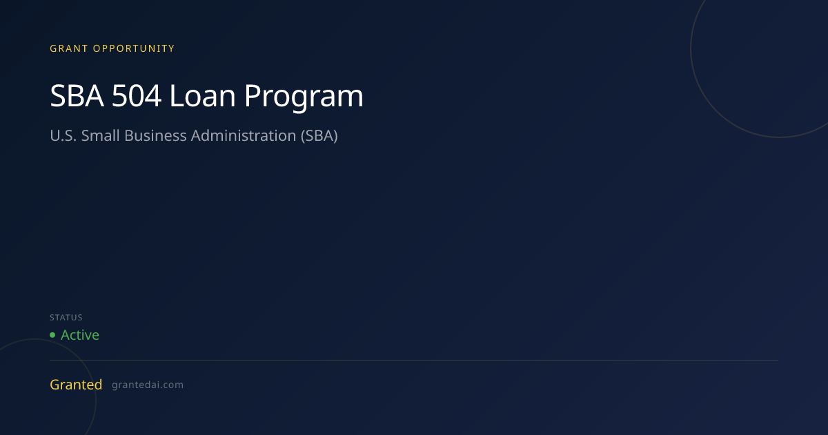 SBA 504 Loan Program (2026) | Granted AI