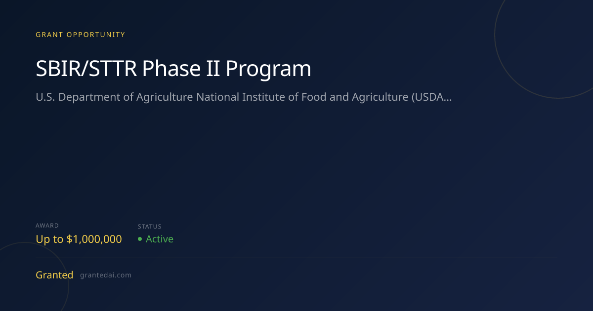 SBIR/STTR Phase II Program (2026) | Granted AI