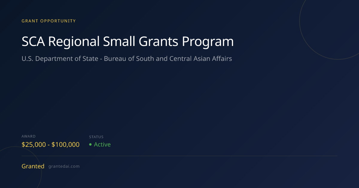 SCA Regional Small Grants Program (2026) | Granted AI