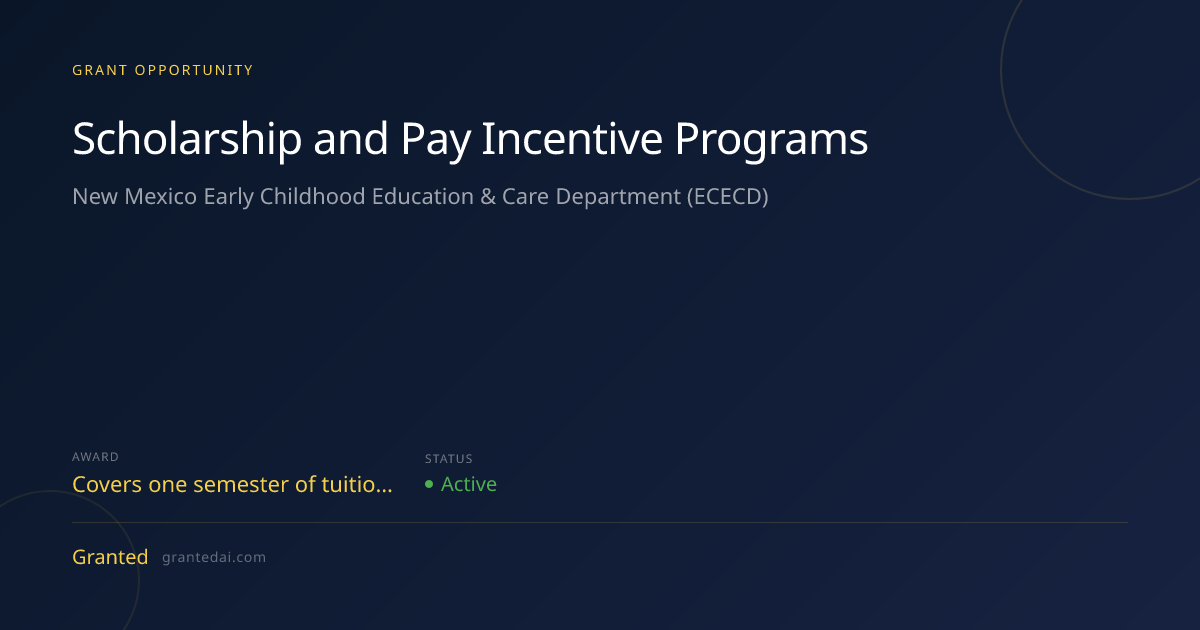 Scholarship and Pay Incentive Programs (2026) | Granted AI