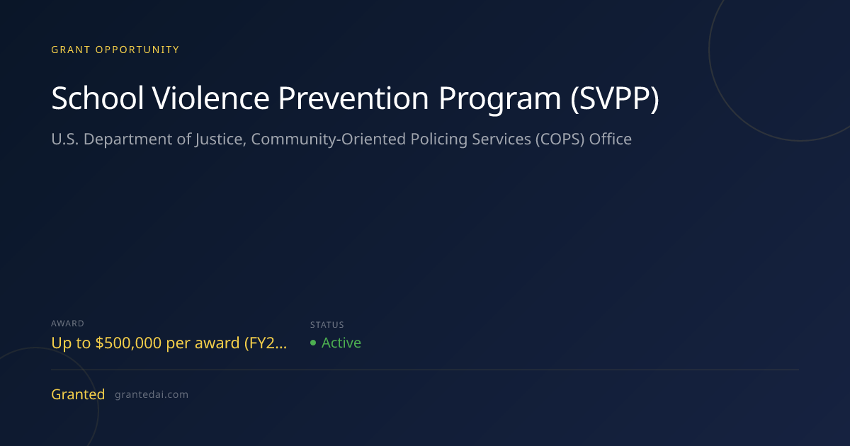 School Violence Prevention Program (SVPP) (2026) | Granted AI