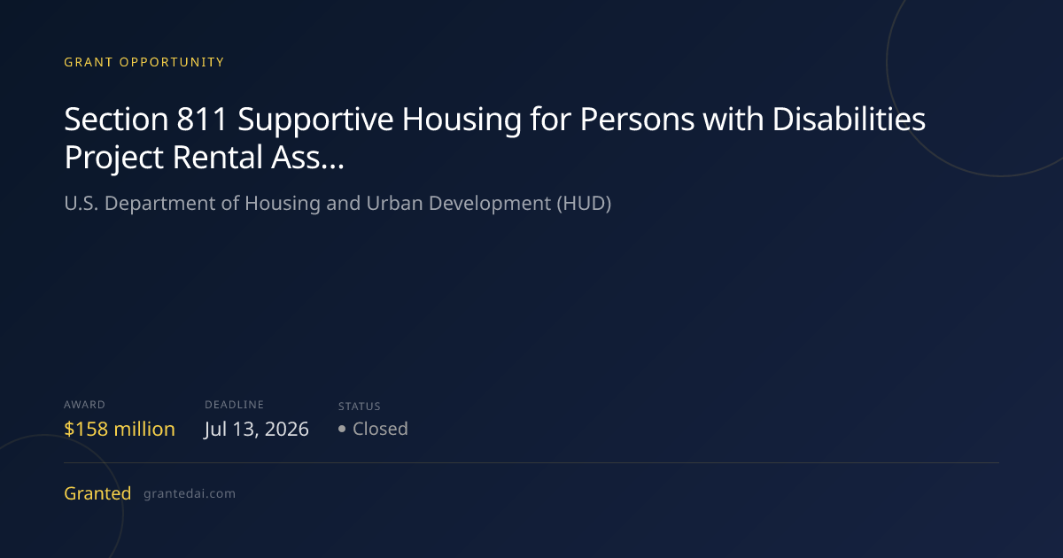 Section 811 Supportive Housing for Persons with Disabilities Project ...