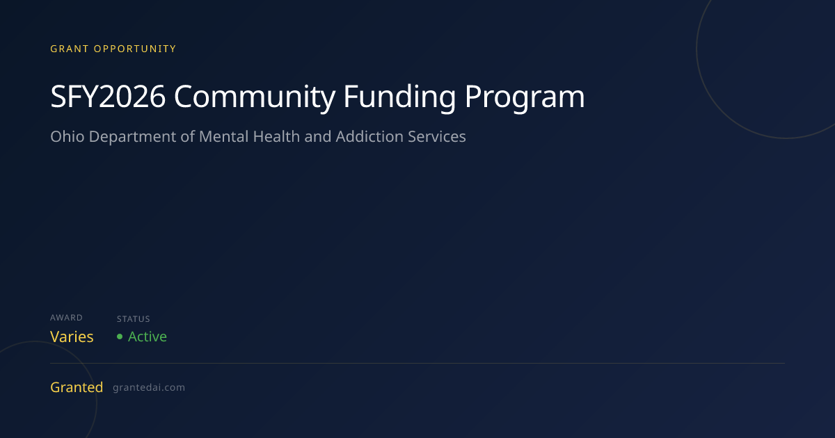 SFY2026 Community Funding Program (2026) | Granted AI