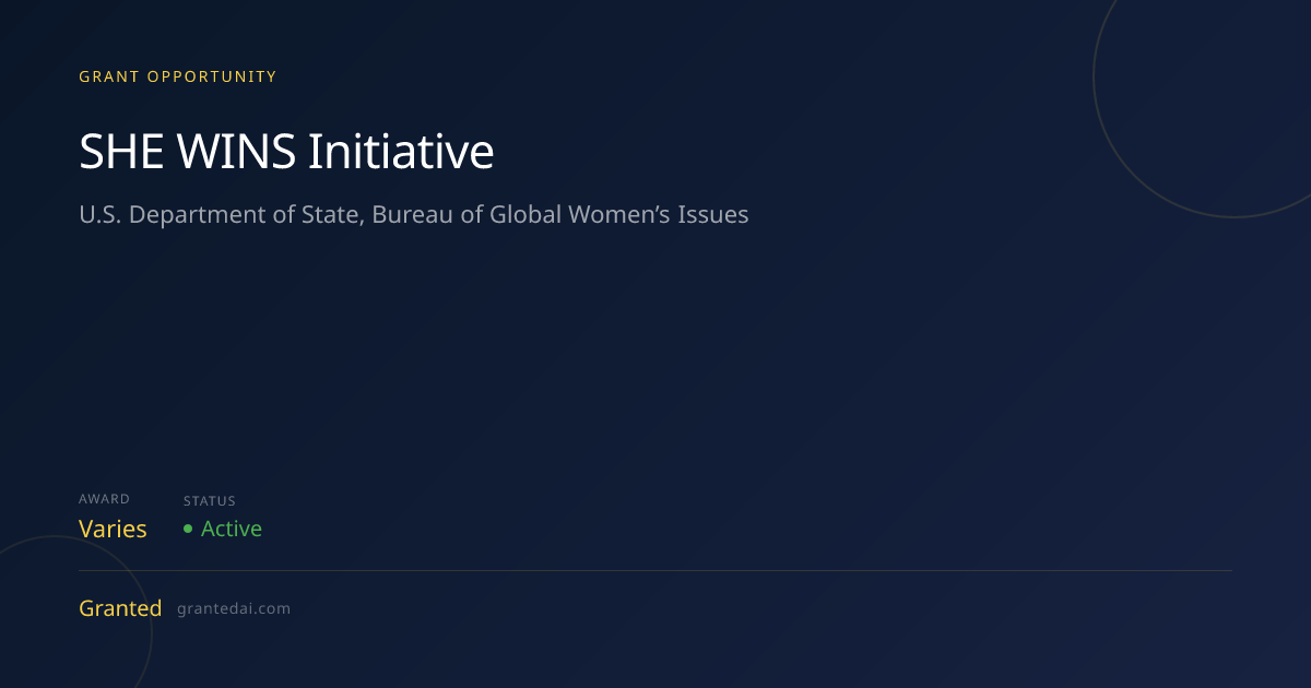 SHE WINS Initiative (2026) | Granted AI