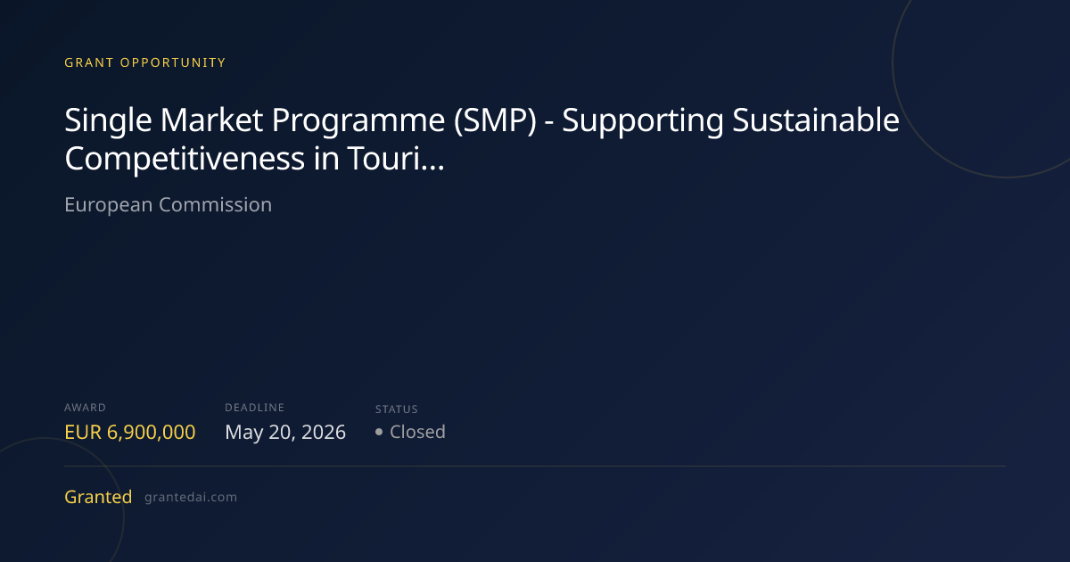 Single Market Programme (SMP) - Supporting Sustainable Competitiveness ...