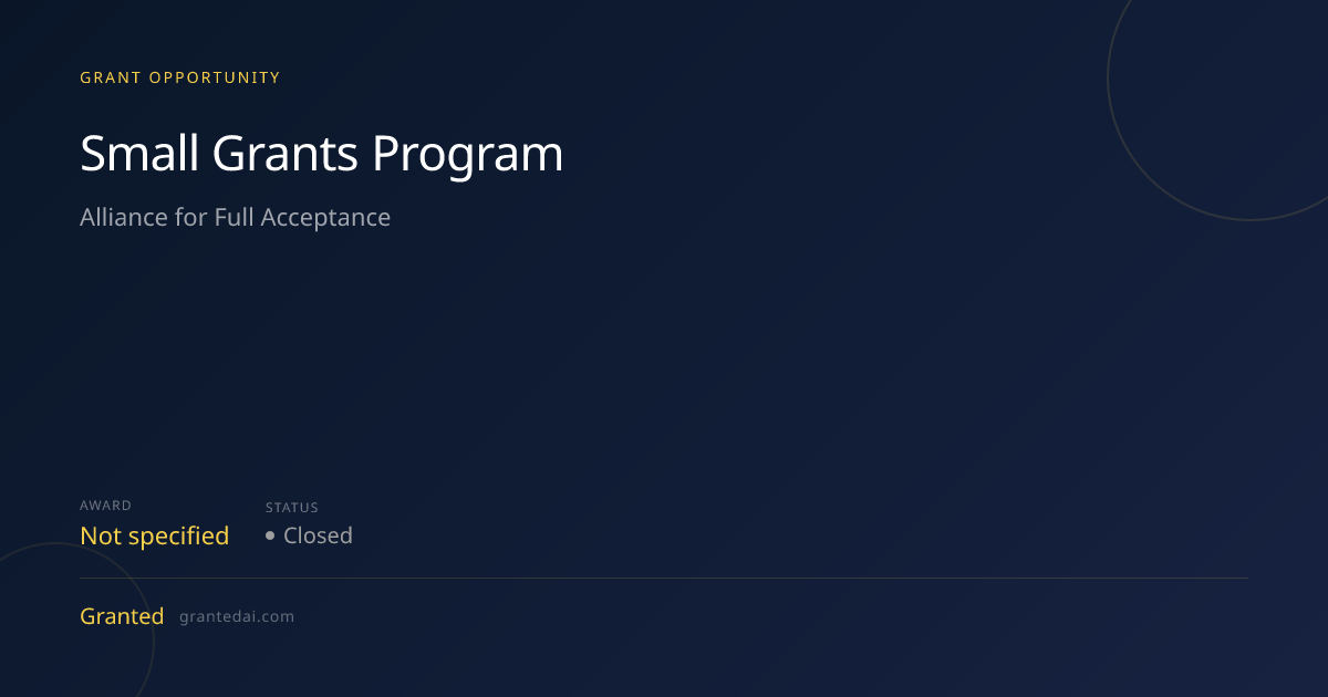 Small Grants Program (2026) | Granted AI