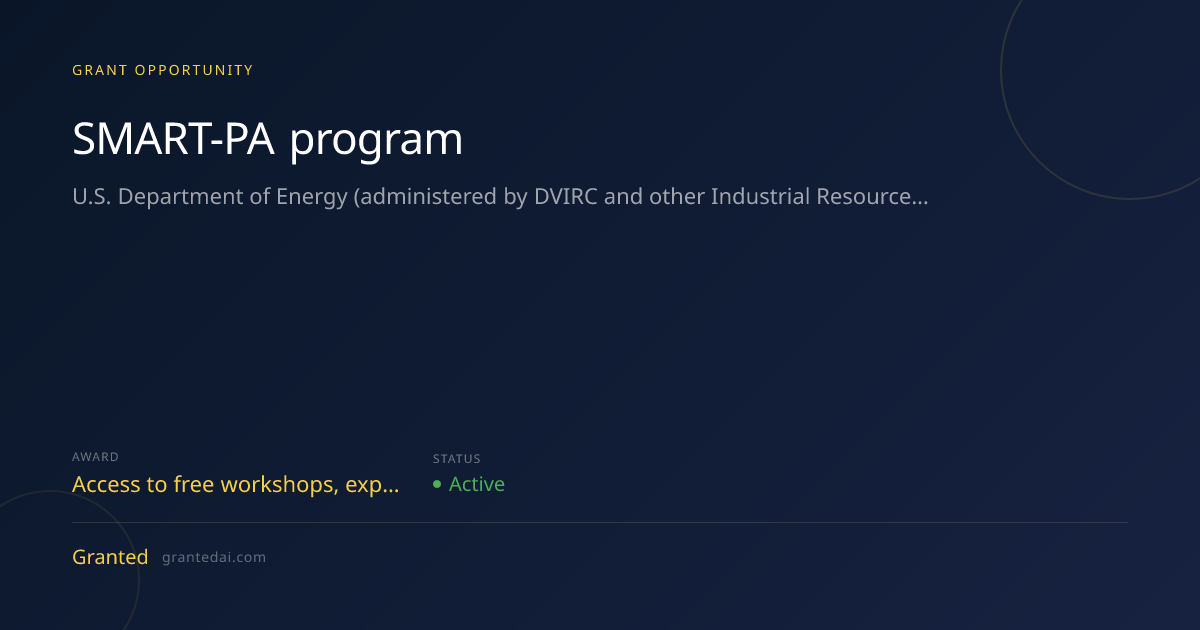 SMART-PA program (2026) | Granted AI