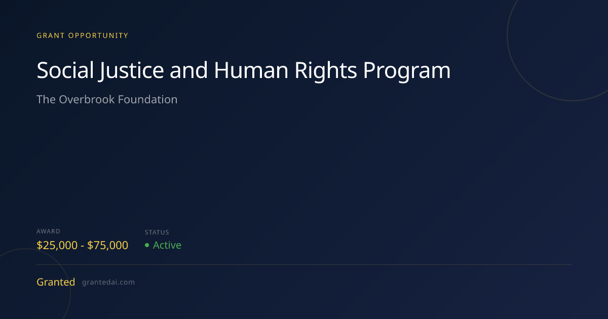 Social Justice and Human Rights Program (2026) | Granted AI