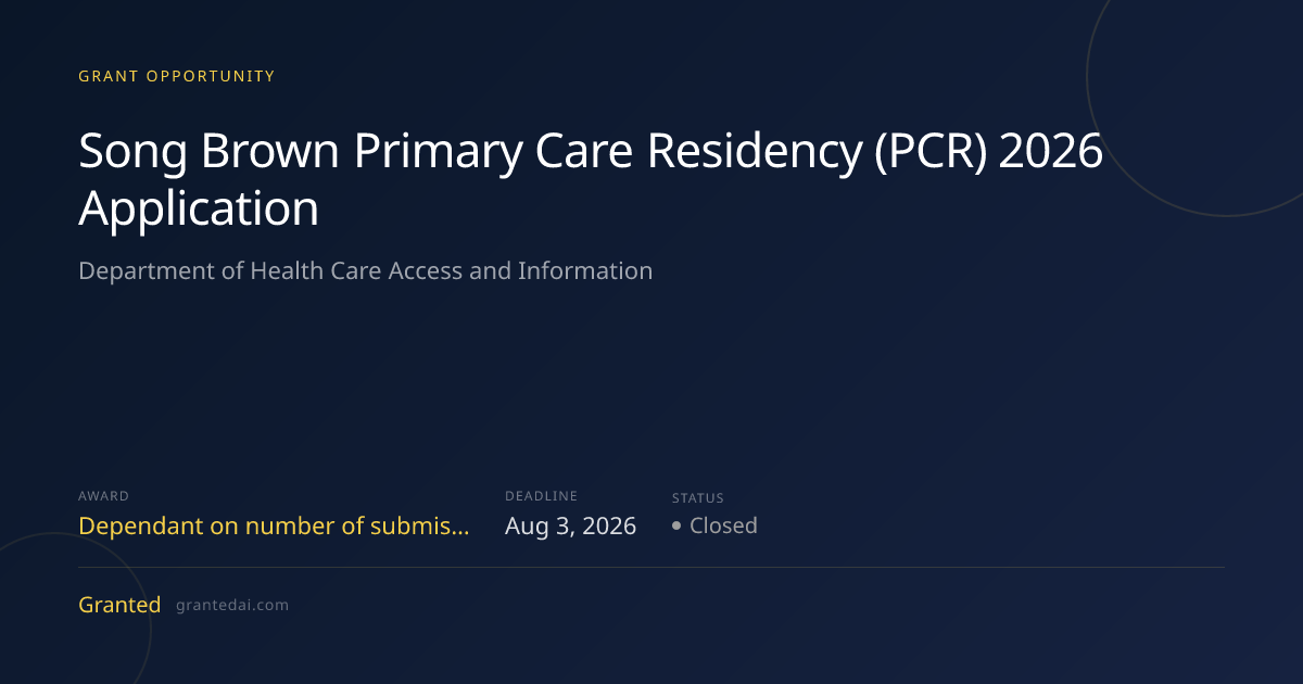 Song Brown Primary Care Residency (PCR) 2026 Application (2026 ...