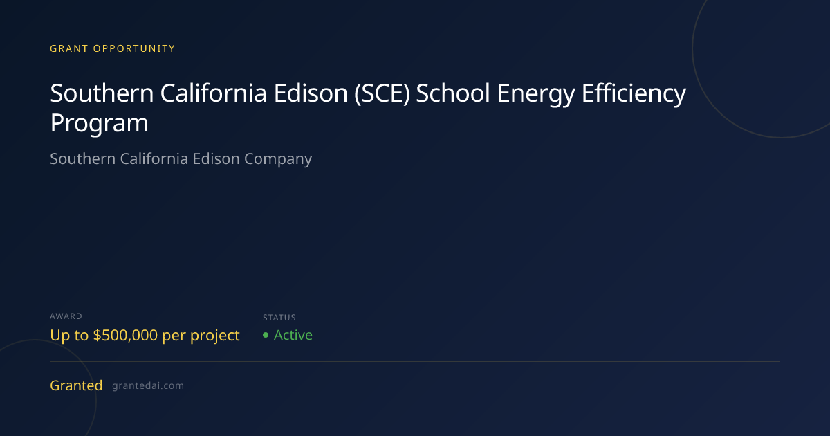 Southern California Edison (SCE) School Energy Efficiency Program (2026 ...