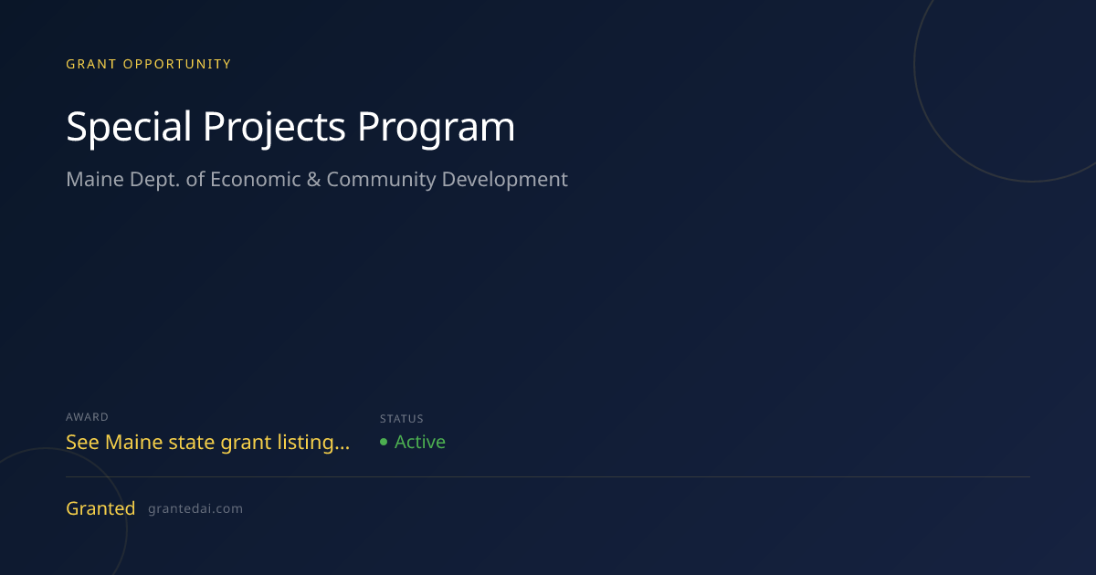 Special Projects Program (2026) | Granted AI