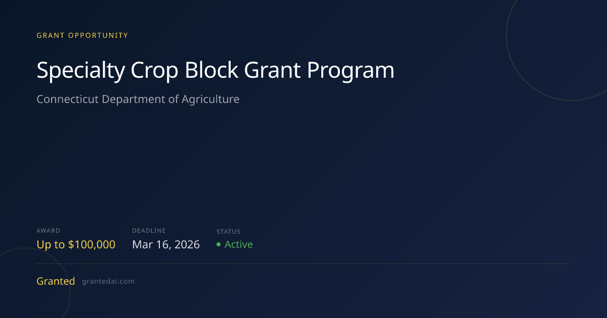 Specialty Crop Block Grant Program (2026) | Granted AI