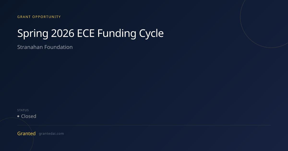 Spring 2026 ECE Funding Cycle (2026) | Granted AI