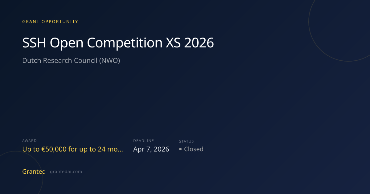 SSH Open Competition XS 2026 (2026) | Granted AI