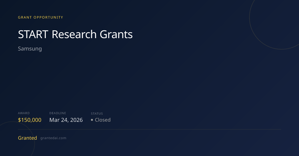 START Research Grants (2026) | Granted AI